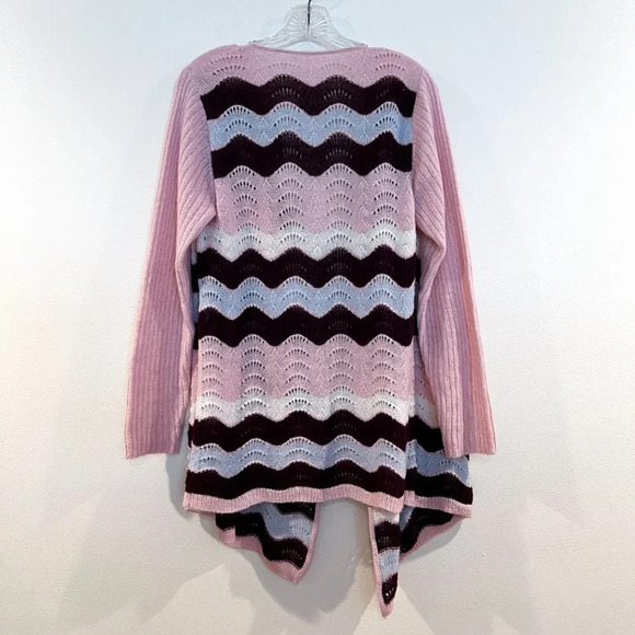 LoveShackFancy Ariella Alpaca Wool Pink Purple Squiggle Cardigan Sweater M RARE - Picture 6 of 7